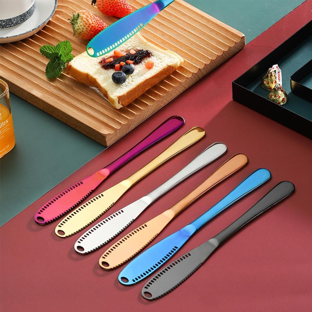 Rustfrit stål smørkniv smørkniv western food rustfri kniv ost smørkniv smør marmelade stål ostebrød kn  e8 x 2