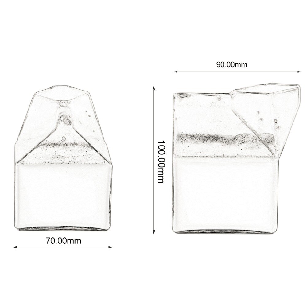Mjölkglasflaska amerikansk halvliter gräddkartong glasskål kaffe glasjuicekopp rent handgjort hantverk