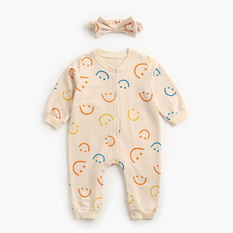 Milancel Baby Kleding Glimlach Print Peuter Jongens Jumpsuits Enkele Borst Baby Meisje Romper