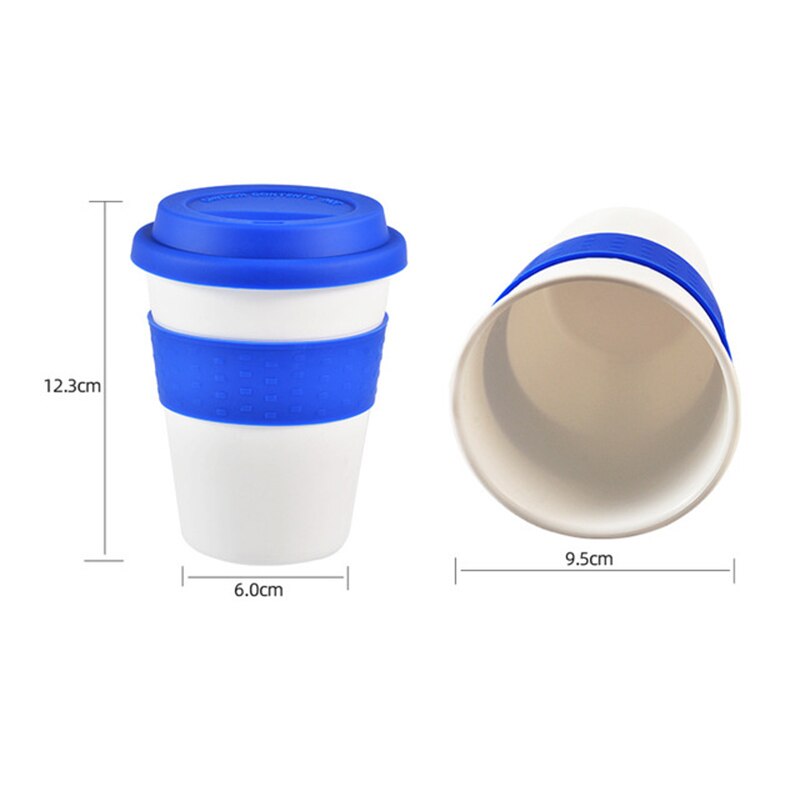 1PC 400ml Reusable Heat Insulated Ceramic Travel Mugs Tea Coffee Travel Mug Cup with Silicone Lid