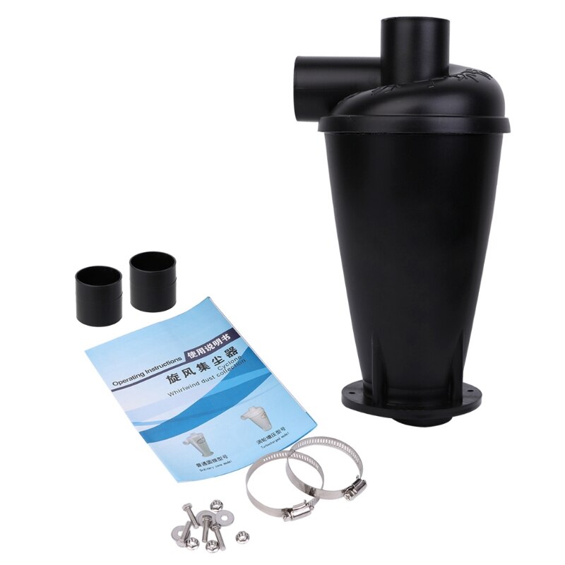 Cyclone Dust Collector Filter Turbocharged Cyclone With Flange Base Separator: Black