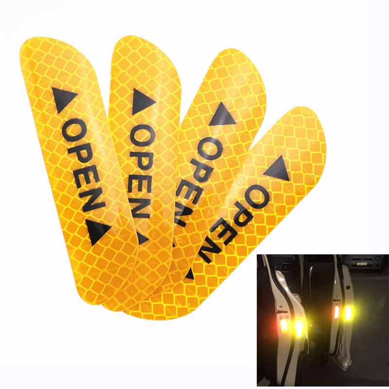 4pcs / set car Warning Safety Sign Reflective Strips Stickers for Nissan Teana X-Trail Qashqai Livina Sylphy Tiida Sunny March: Orange