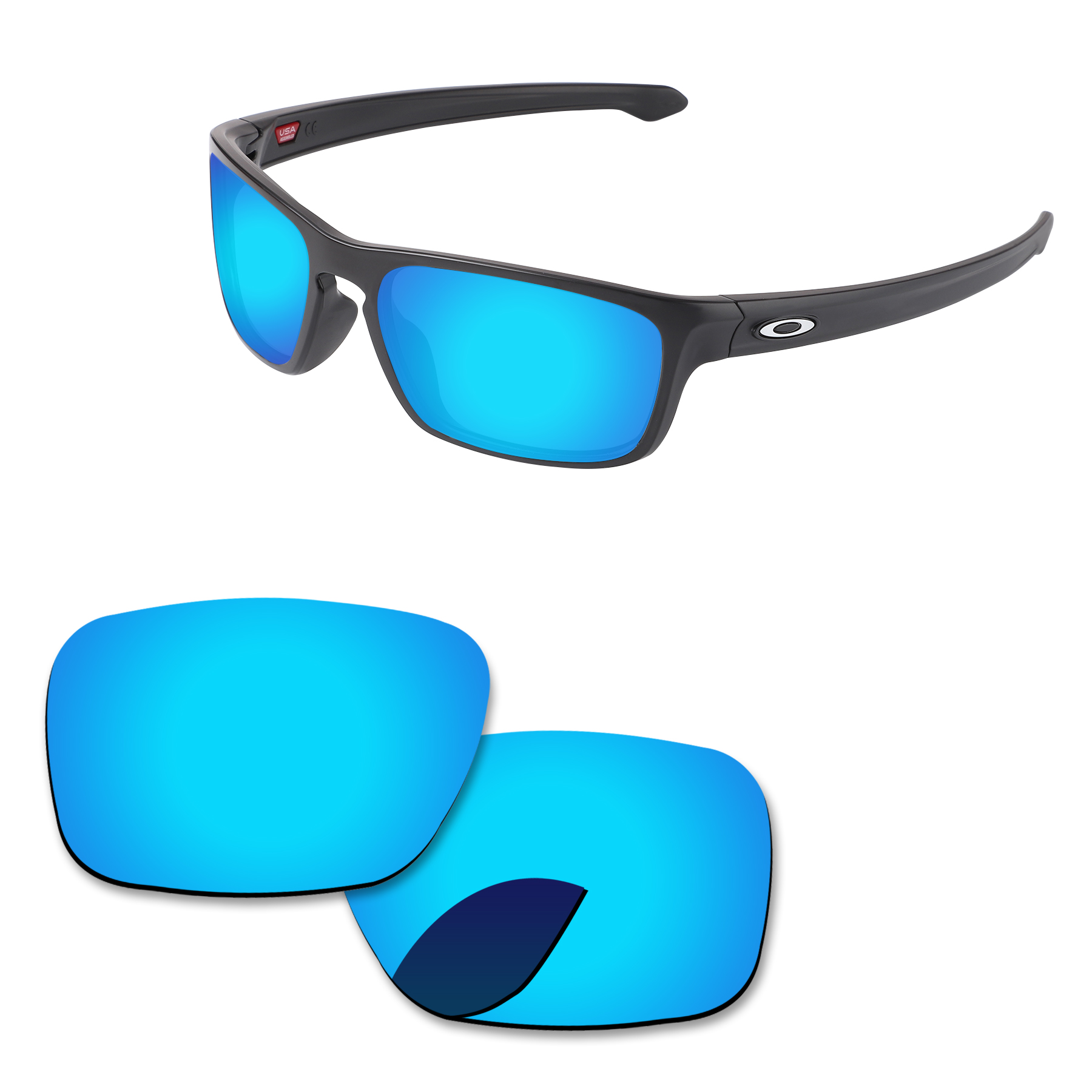 Alphax Ersatz Linsen für-Oakley Splitter Stealth OO9408 Sonnenbrille Polarisierte-Mehrere Optionen: Ice Blue