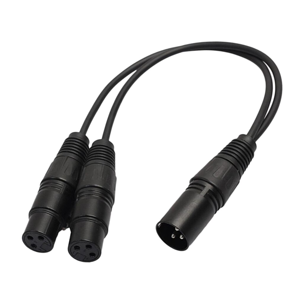 3-Pin XLR Female to 2 XLR Dual Male Jack Y Splitter Microphone Cable Adaptor