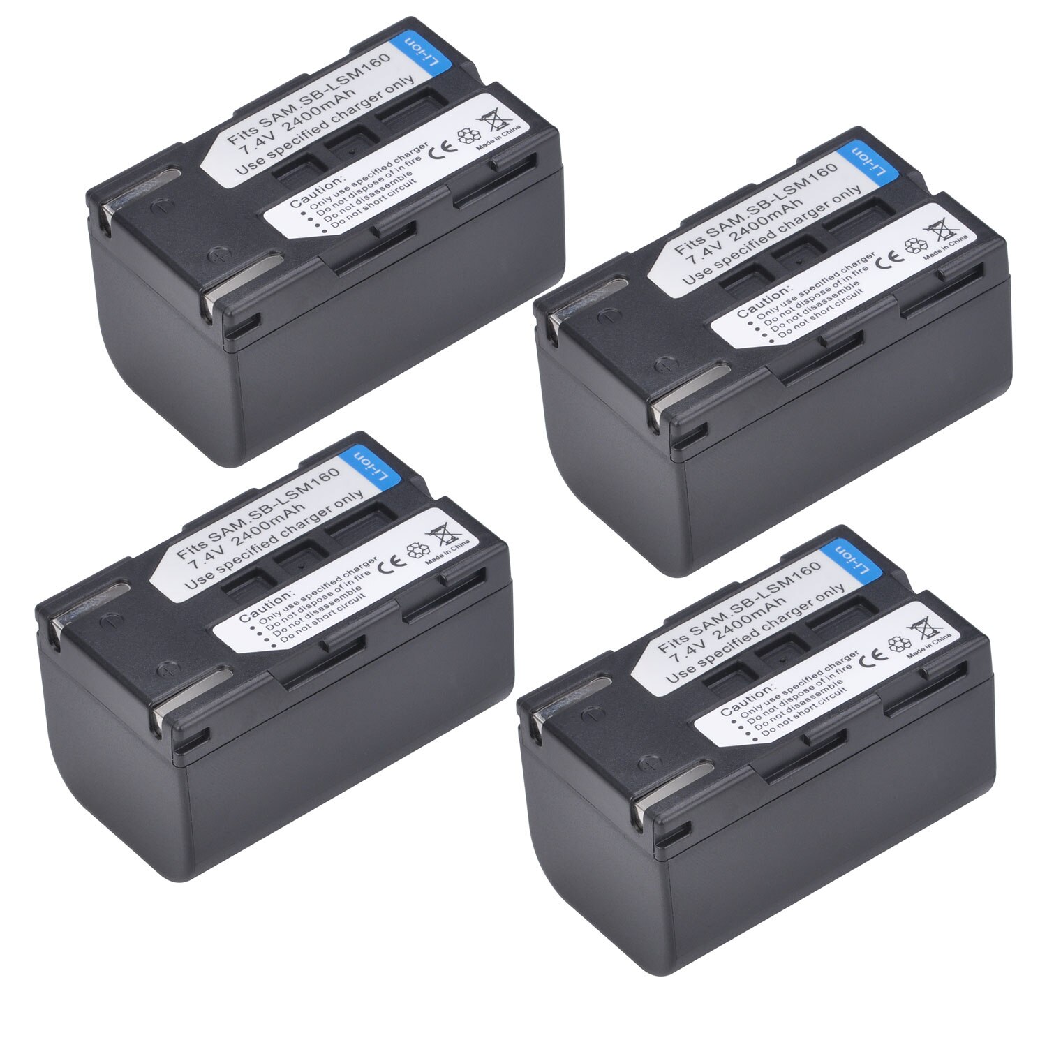 2400mAh SB-LSM80 SB-LSM160 SB-LSM320 Camera Battery for SAMSUNG SC-D263 SC-D362 SC-D363 VP-D964 VP-D965 VP-DC161 VP-DC163: 4PCS