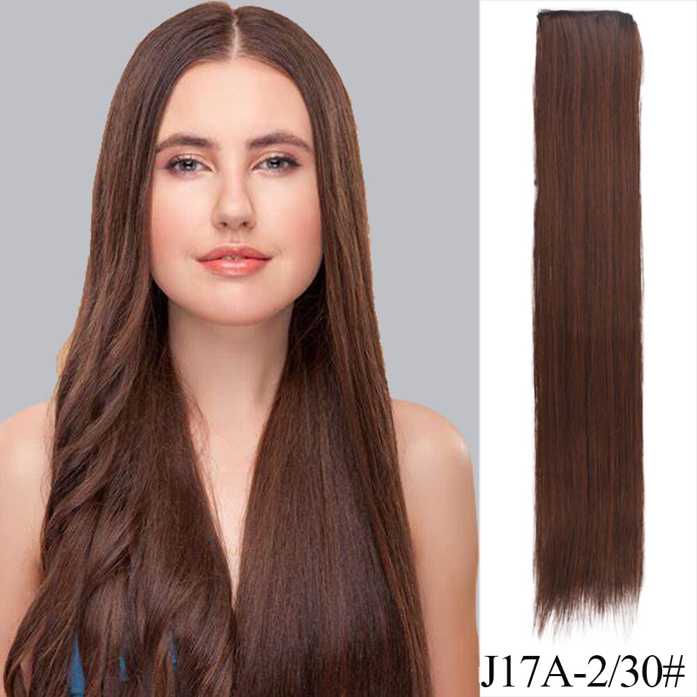 LVHAN 2 Clip In Hair Extensions Synthetic Long Wavy Clip On High Temperature Fiber Hair Extensions: J17-2-30 / 24inches