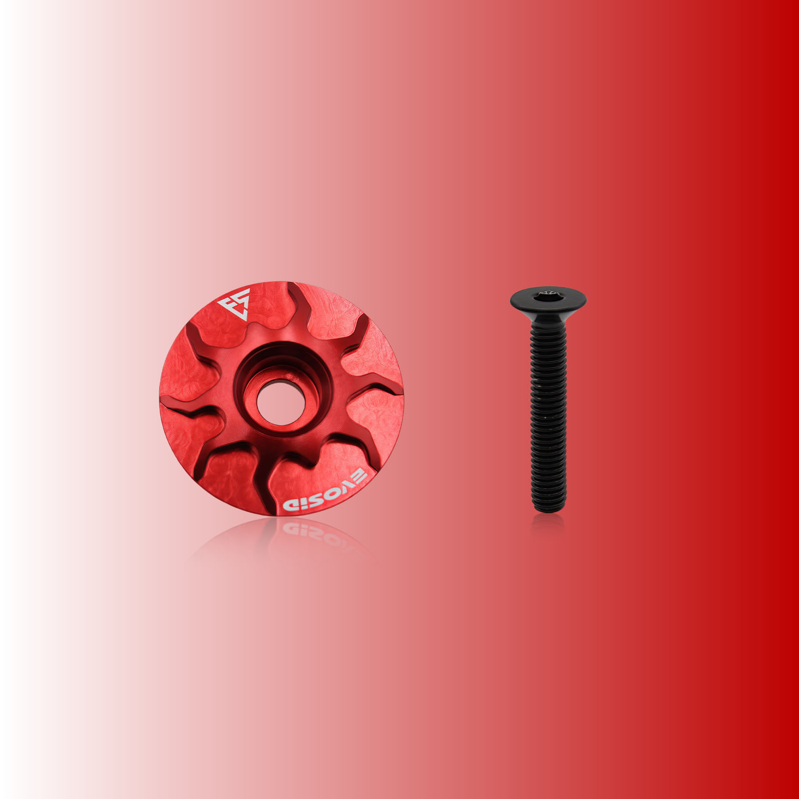 EVOSID Bicycle Headset Cap MTB Road Bike Stem Headset Top Cap Cover CNC with Screw for 28.6mm Fork Head Tube Cycling Accessories: Red