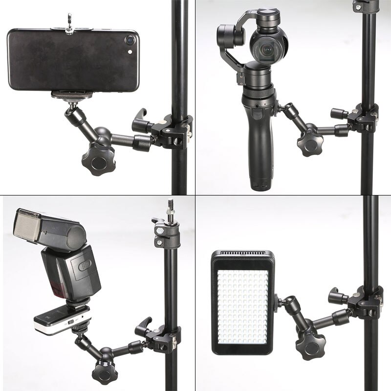 11in Magic Arm with Metal Fixing Clamp Anti-slip Adjustable Durable Kits for Camera