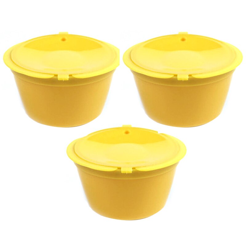 3pcs/pack use 150times Dolce Gusto Coffee Capsule Plastic Capsule Refillable Reusable Compatible with Nescafe Dolce Gusto refill: YELLOW