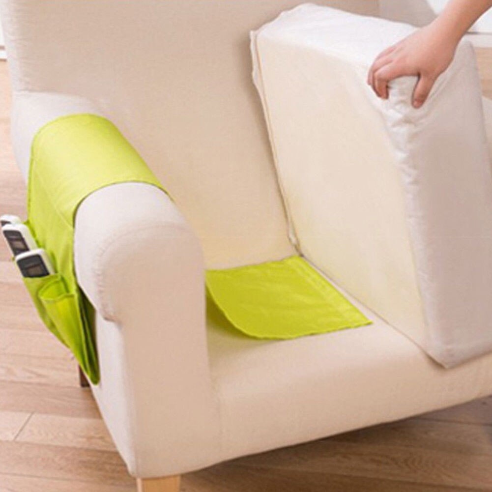 Home Sofa Arm Rest TV Remote Control Organizer Holder 4 Pockets Chair Couch Magazine Storage Bag 94 X 32cm