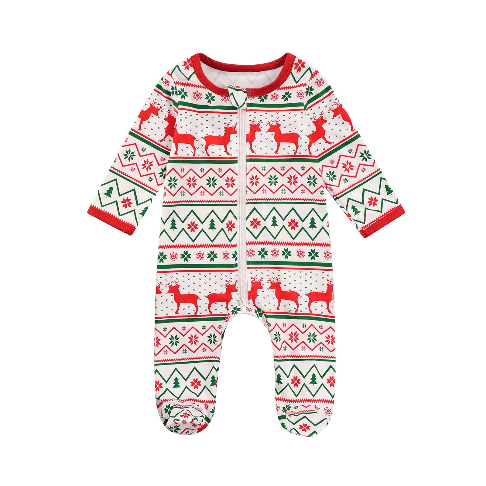 Emmababy Baby Kerst Voet-Gewikkeld Jumpsuit Met Cartoon Patroon Warmer Kleding Voor Jongens/Meisjes 0-9M