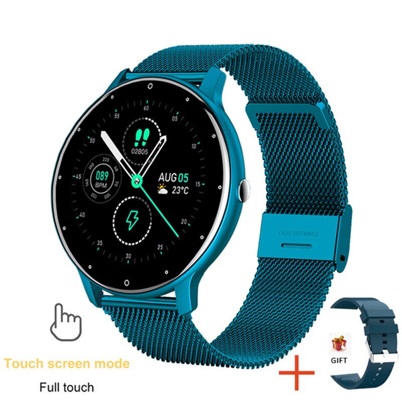 Xiaomi – montre connectée pour hommes et femmes, écran tactile, moniteur d&#39;activité physique, étanche, Bluetooth, appel, pour Android Ios: Mesh belt blue