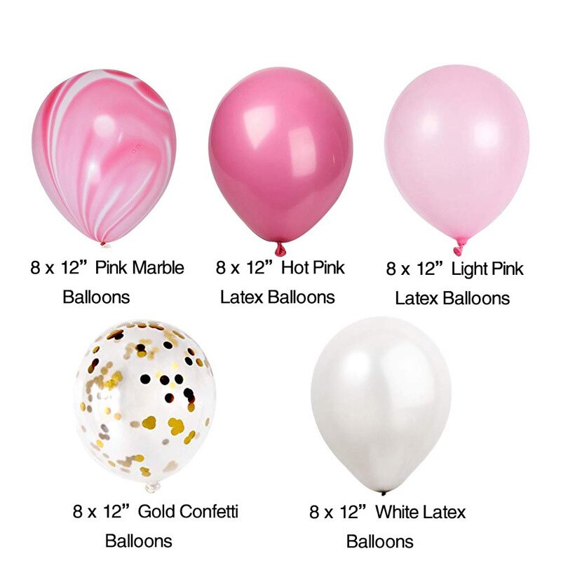 40 Uds globo de mármol de látex multicolor, decoraciones para de cumpleaños, boda, Baby Shower, globos de confeti de oro rosa de 12 pulgadas