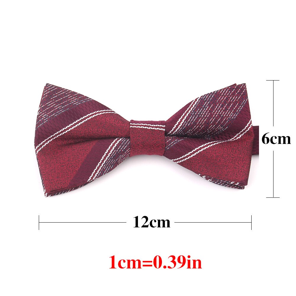 Claret Men Bow Tie Classic Jacquard Bowtie For Men Adult Striped Bow Ties For Business Wedding Butterfly Suits Cravats Bowties