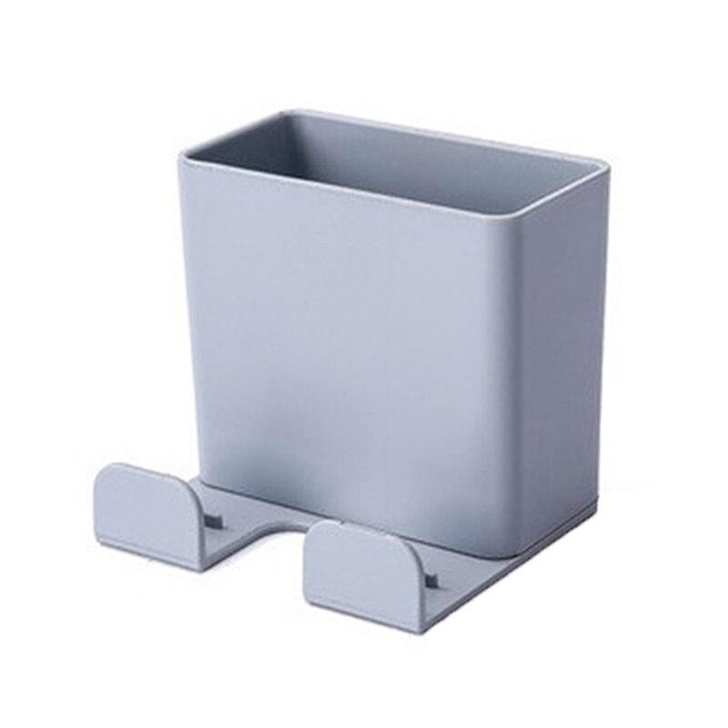Caja de almacenamiento para mandos a distancia para TV, caja de almacenamiento para aire acondicionado, soporte para enchufe de teléfono móvil, organizador montado en la pared, contenedor de soporte, 1 Uds.: gray