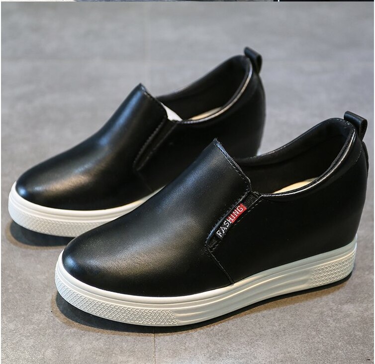 Dam loafers skor läder slip on walking skor vita sneakers fritidsskor balett skor