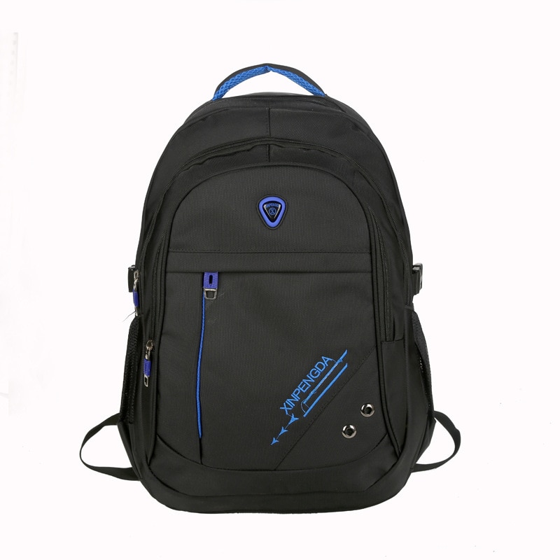 Mochila para hombre, mochila escolar para adolescentes, mochila negra de nailon para estudiantes, mochila informal de estilo universitario para jóvenes, mochila grande: Azul