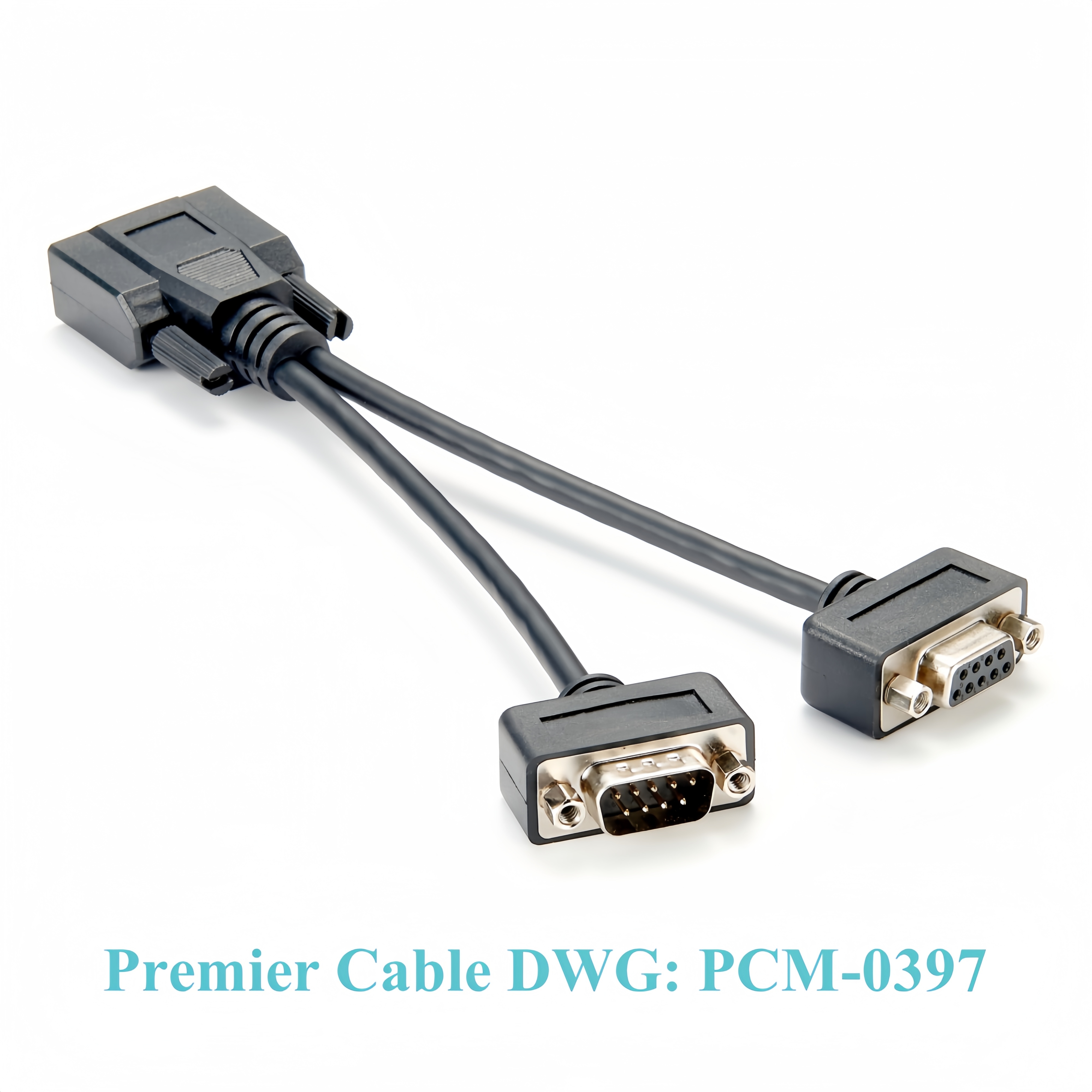 CAN Bus DB9 Y Splitter Cable DB9 9 Pin 1 Male 2 Female Straight Through Serial Splitter Adapter CAN Bus Split Cable: Default Title
