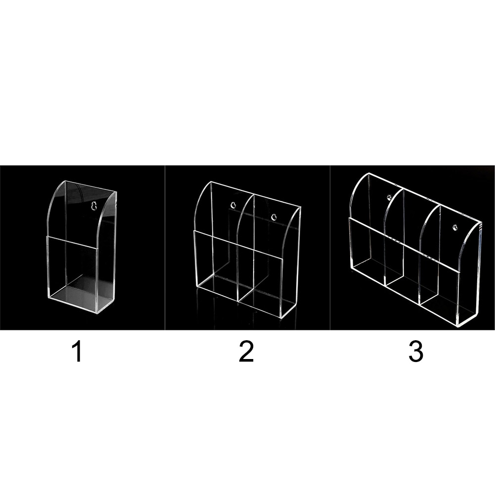 Wall Mounted Home Acrylic Space Saving Transparent Remote Control Organizer Air Conditioner Makeup Brush Storage Box Holder Case