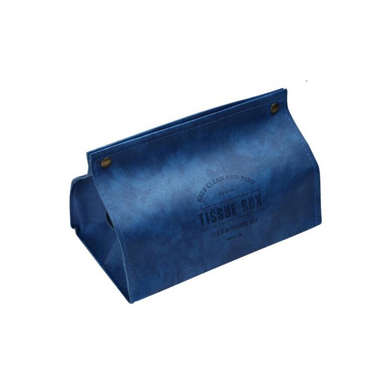 Car Tissue Box Pu Leather Material Tissue Box Nordic Car Rear Seat Tissue Storage Box Rectangular Car Tissue Box: Blue-BOX