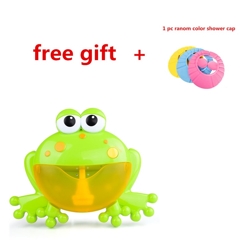 Baby Bath Toys Bubble Machine Big Frogs Automatic Bubble Maker Bathtub Soap Machine Blower Music Bath Toy for Baby & free