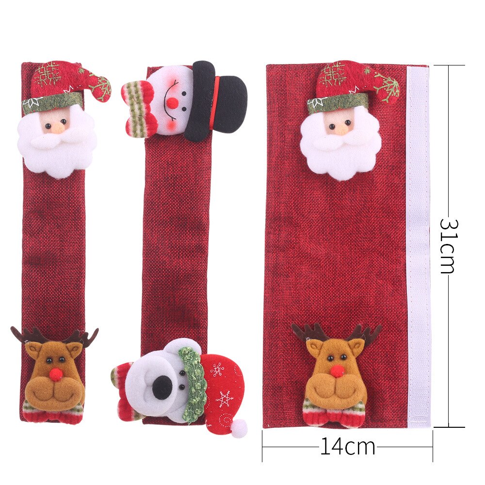 4 stks/set Koelkast Handvat Covers Christmas Magnetron Vaatwasser Deurgreep Cover Kerst Decoraties voor Huis