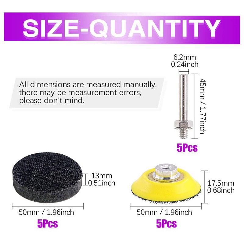 10 stk 2 tommer  (50mm)  slipeskiver putesett myk skumlag poleringspute for borremaskin for borremaskin for slipepute