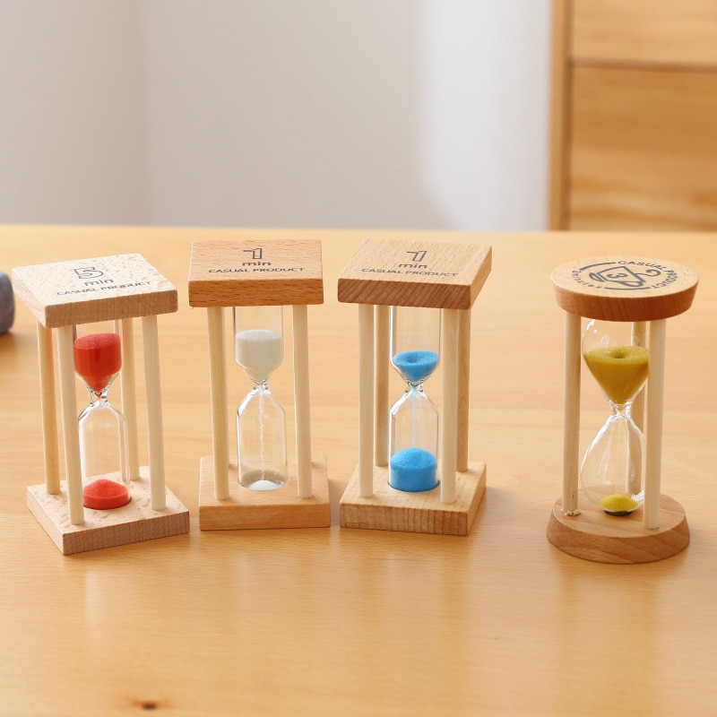 Home Decoratie Accessoires Zandloper 3 Minuten Zand Klok Horloge Glas Hout Mini 5 Minuut Douche Timer Trouwbedankjes SL-MZYX