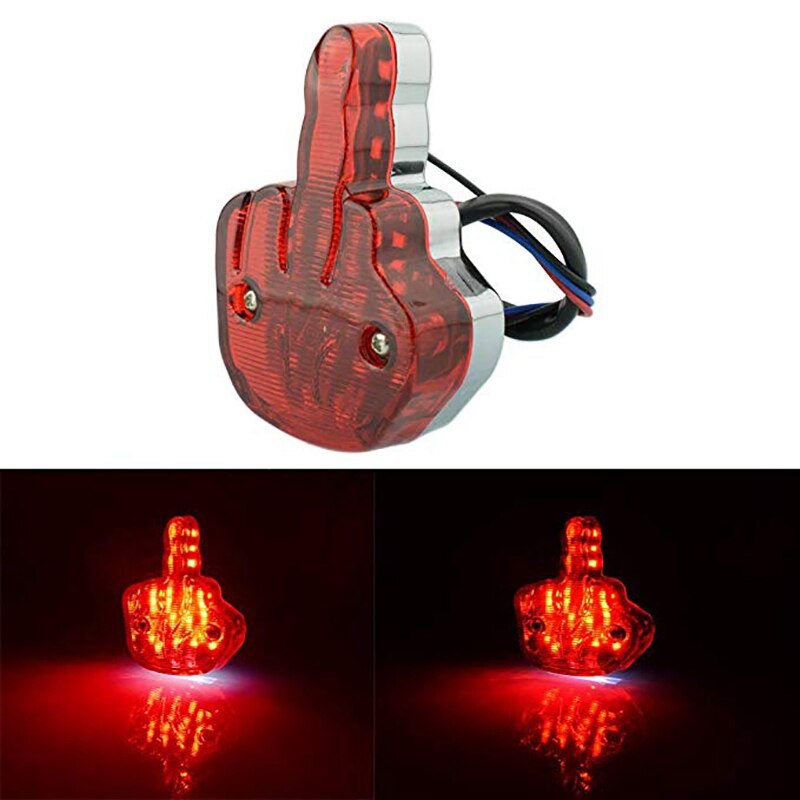 Motorfiets Middelvinger Led-achterlicht Voor Chopper Yamaha Ktm Honda Triumph Stop Achterlicht Achterlicht