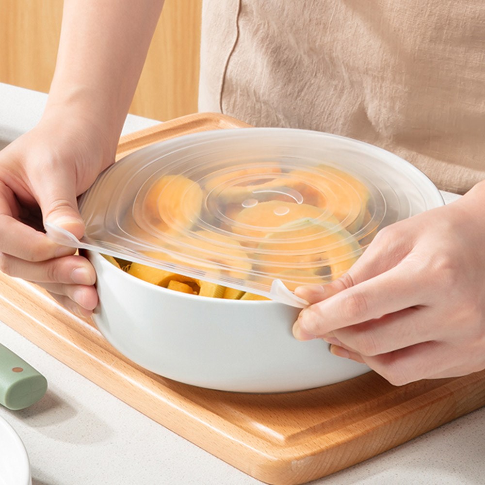 Silicone Stretch Lids 6 Pack Reusable Durable and Expendable Lids Silicone Covers for Fresh Food Leftovers Keep Food Fresh