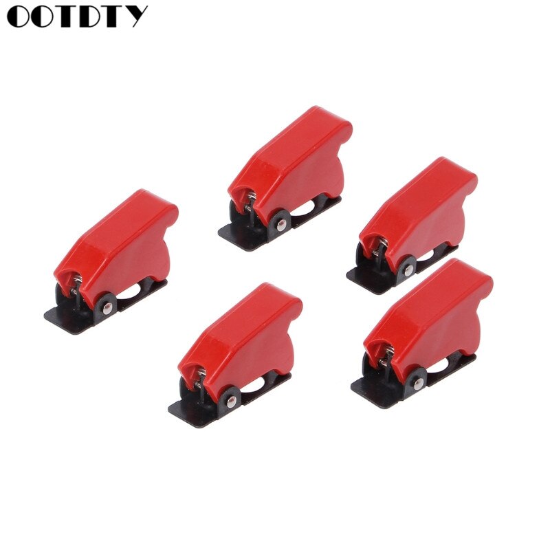 5 Pcs Plastic 12mm Toggle Switch Safety Cover Protector Cap Guard: Red