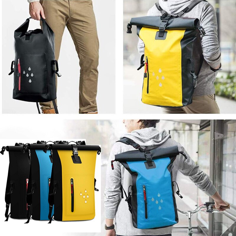 Bolsas secas para buceo IP65, 25/40L, gran tamaño, mochila Impermeable, equipo de Kayak de vela, bolsa seca de cubo plegable, Impermeable de PVC