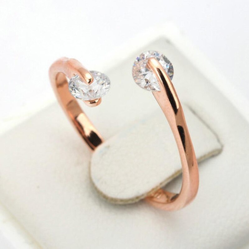 Shiny Rhinestone Ring Opening Verstelbare Grootte Ring Exquisite Shiny Eenvoudig Mode Gaan Met Sieraden
