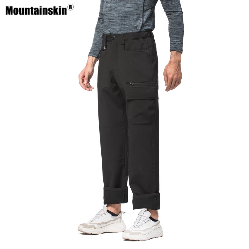 Mountainskin Men Winter Hiking Fleece Loose Pants Windproof Outdoor Camping Skiing Trekking Sport Breathable Warm Trousers VA870