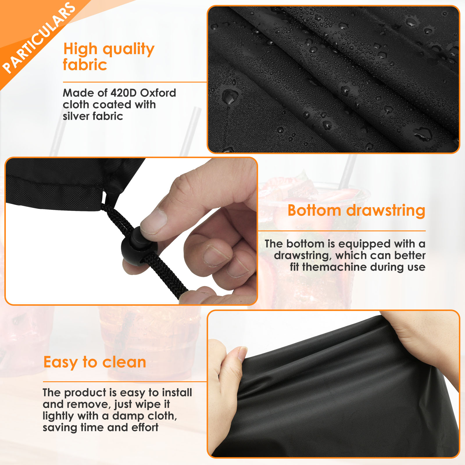 Ice Maker Dust Cover Waterproof Small Home Ice Machine Protective Cover Oxford Cloth Wear Resistant Countertop Ice Maker Cover