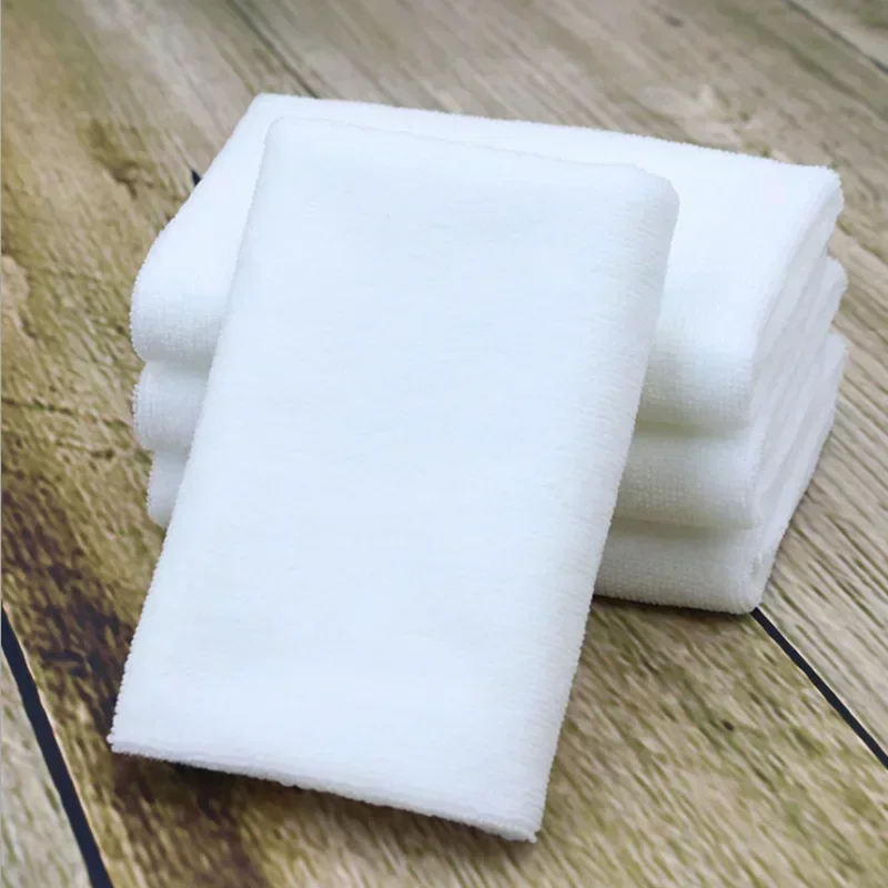 Toalla facial de tela de microfibra suave blanca, Toalla de baño para Hotel, paños de lavado, toallas de mano, toalla de limpieza multifuncional portátil, 5-10 Uds.