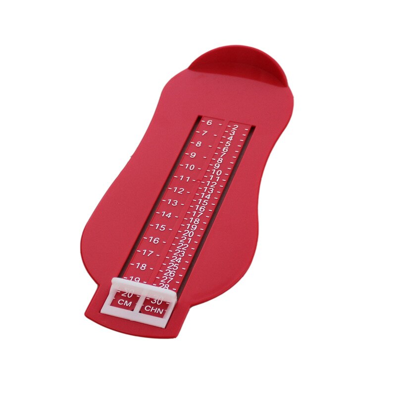 Fodmåler gauge baby kid fod lineal sko størrelse måling lineal sko længde voksende fod montering lineal værktøjer foranstaltninger: Rød