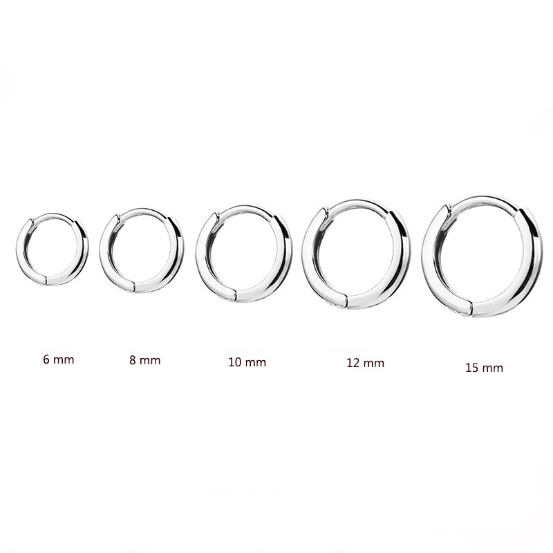 Pendientes de aro minimalistas de acero inoxidable para mujeres y niñas, aretes pequeños de Color dorado, de boda, hebilla suave para hueso del oído, 2 uds.: Azul / Color dorado