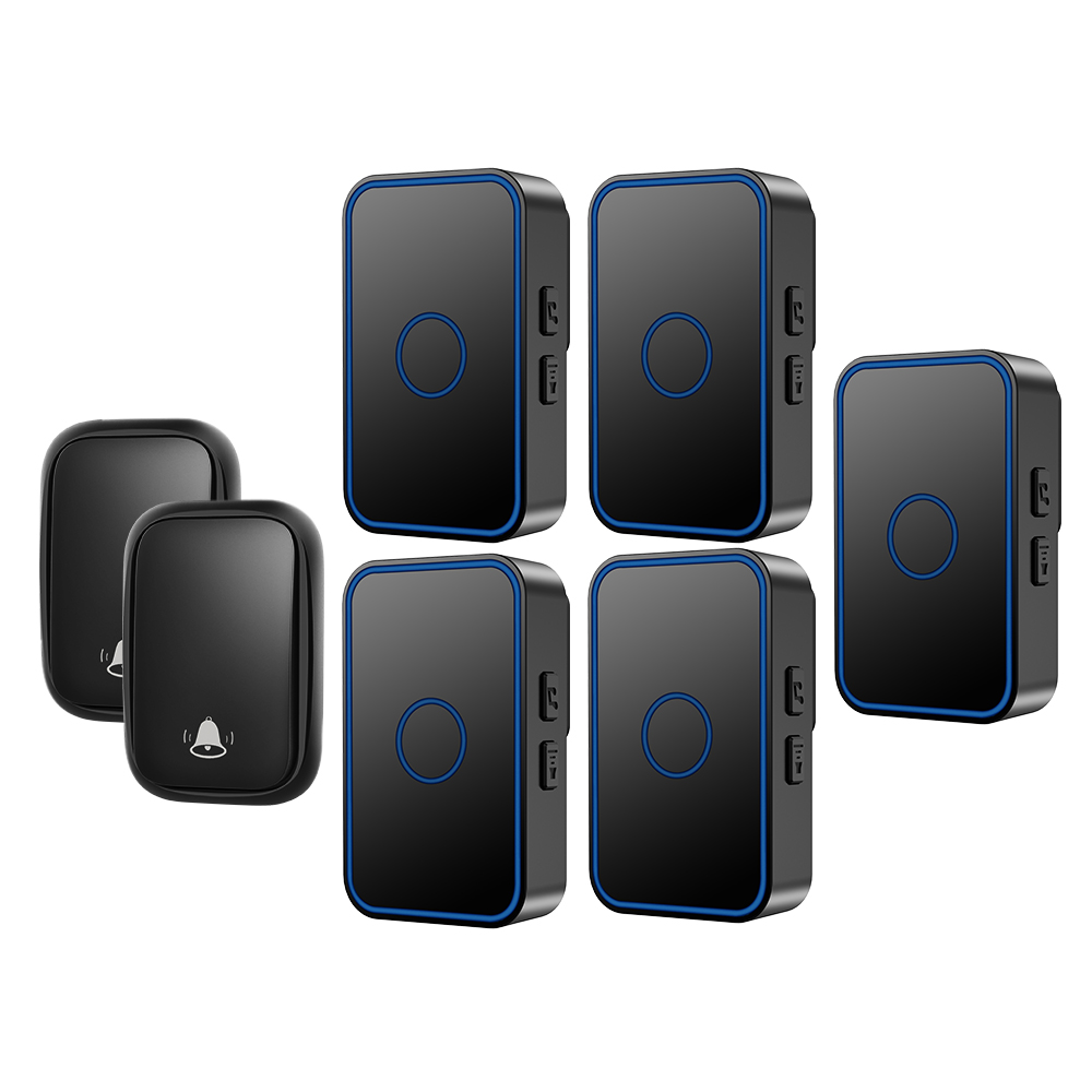 Wemeda Zelf Aangedreven Draadloze Deurbel Waterdicht Geen Behoefte Batterij Thuis Deurbel Us Eu Uk Plug 2 Knop 5 Ontvanger 60 Chimes