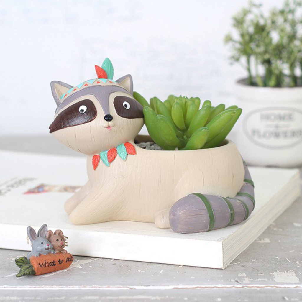 Resin Succulent Pot Cacti Plant Box Fairy Garden DIY Indoor Outdoor Decor