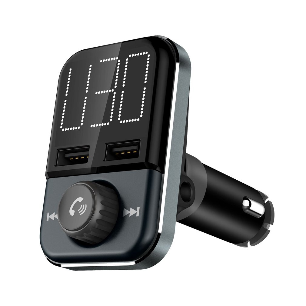 BT72 FM Transmitter Wireless Audio Adapter Car Kit with Dual USB Charging Ports 1.4 inch LCD Display Hands Free