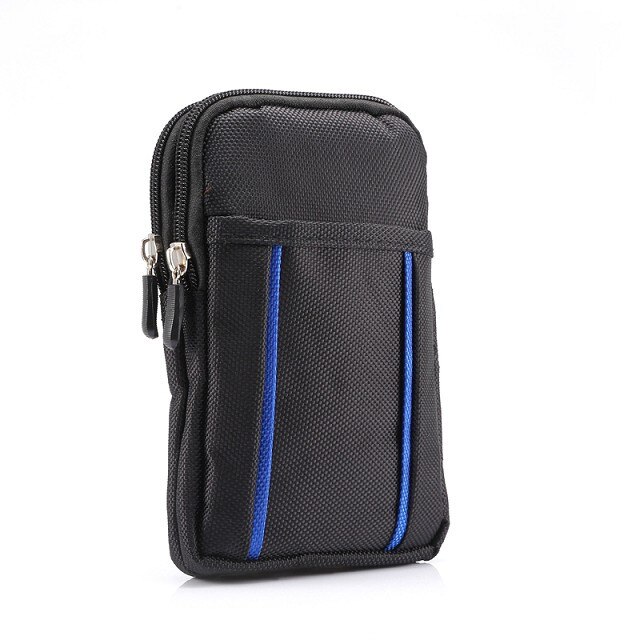 Fulaikate universal saco para samsung galaxy s6 borda mais esportes caso portátil para o iphone 6s 7 plus duas camadas 6.3 "saco do telefone: Black blue