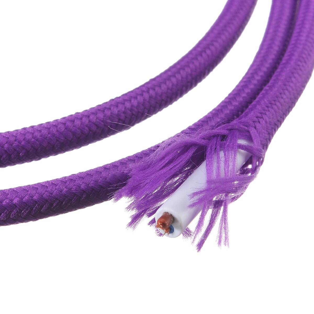 200 cm 2 Ader Stoff Kabel Muticolor Jahrgang Twist Geflochtene Stoff Licht Kabel Tuch Elektrische Draht Kronleuchter Anhänger Lampe Drähte: Violett