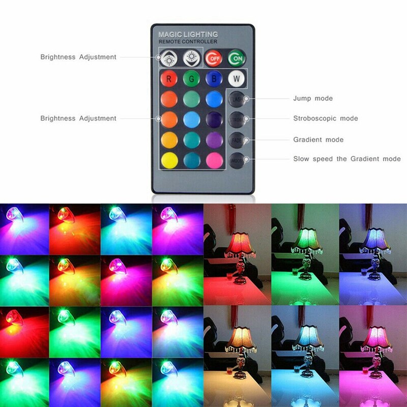 3W Smart E14 Rgb Led Kleurrijke Kleur Veranderen Lamp Met 24 Kaars Afstandsbediening Knop Transparante Lampenkap