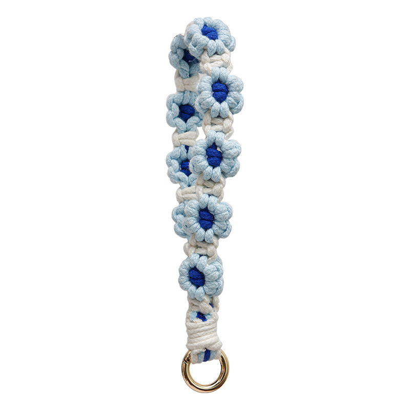 Cordão de Flor de Margarida em Crochê, Alça de Pulso Antiperda para Telefone, Mulheres e Meninas, Pingentes para Bolsa Feitos à Mão, Porta-chaves, Presentes