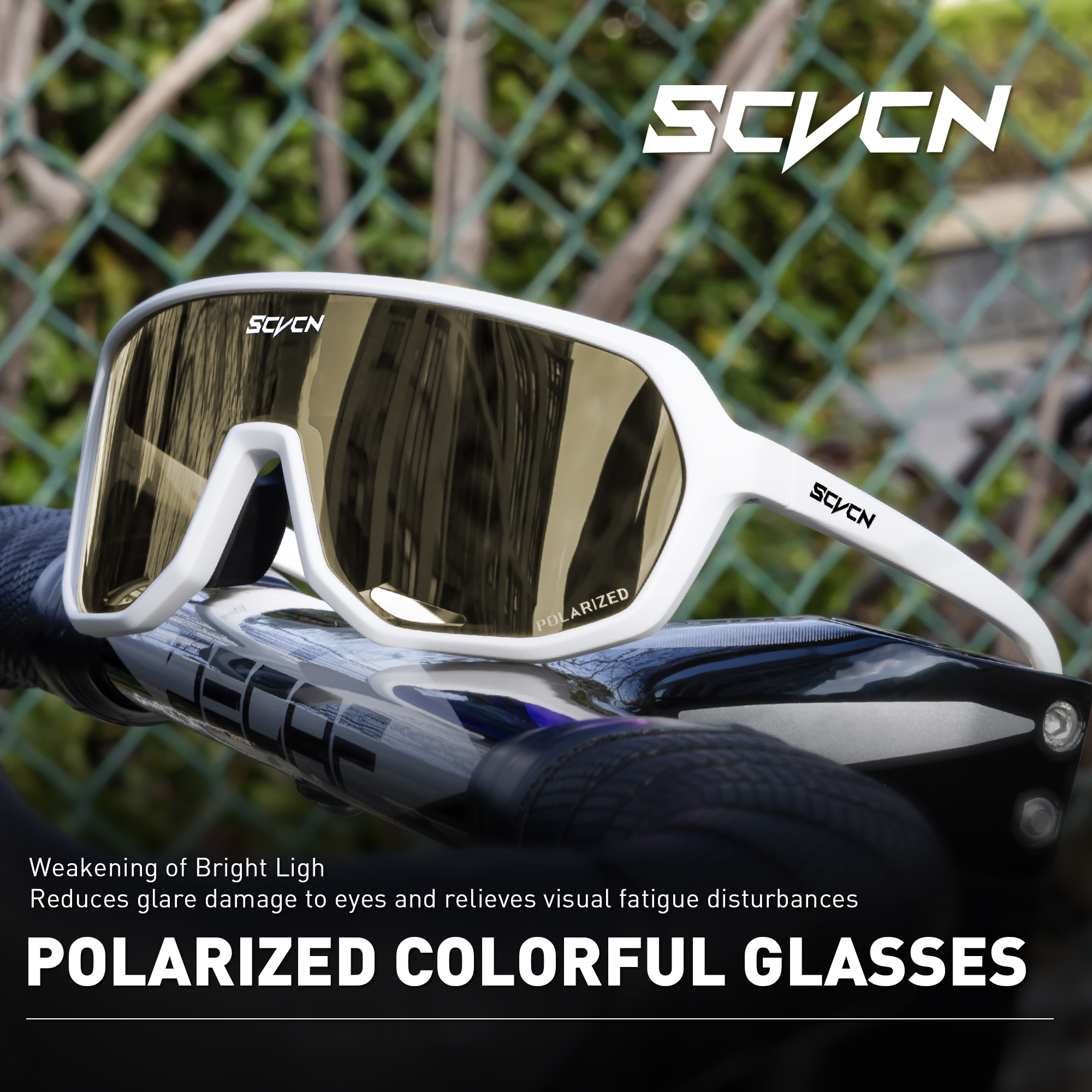 SCVCN Polarized Sunglasses for Driving Cycling Glasses Bicycle Mountain Bike Men Women UV400 Casual Glasses: Yellow