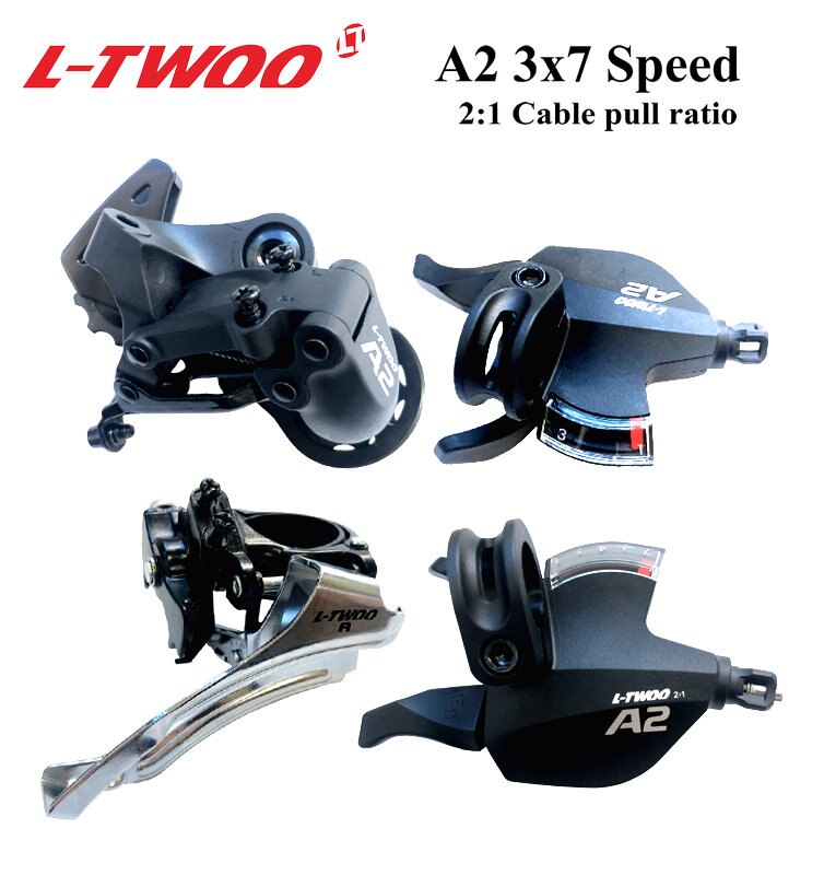 LTWOO-ensemble de vitesses pour vélo vtt, 21 rapports, levier manette de vitesse + dérailleur arrière, A2 3x7 32T 36T, compatible M4000 RD: A2 Groupset 4 kits