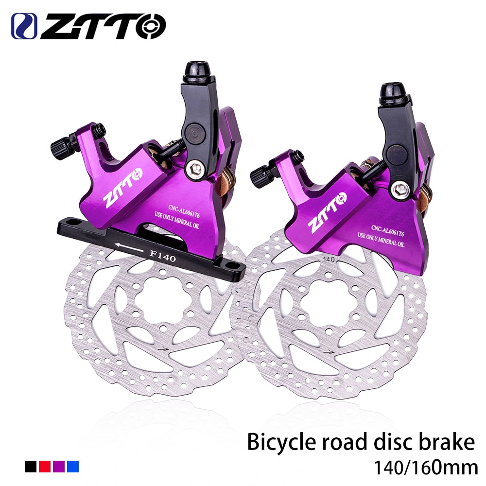 ZTTO Road Bike Disc Brake Hydraulic Flat Mount CX Rotor Brake Caliper CNC Disc Bicycle Mechanical Wire Pull Metal Pads 105