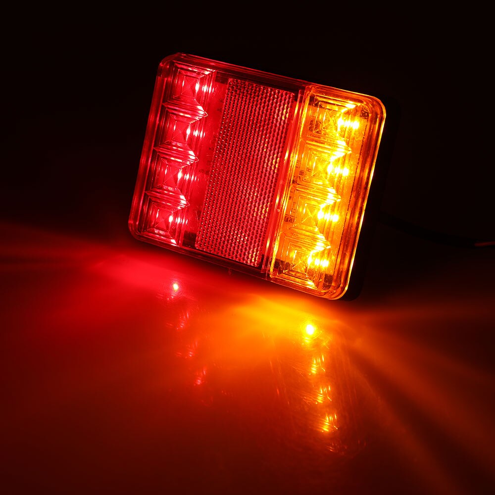 VEHEMO 8LED Side Light Truck Pickup Taillight Warning Light Trailer Camper RV Red Waterproof Truck Indicator light Signal light