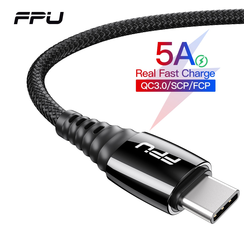 FPU 5A USB Type C Cable For Samsung S9 S10 USB C Super Fast Charging Cord for Xiaomi Mi 9 Huawei P30 Pro USB-C Type-C Cable Wire